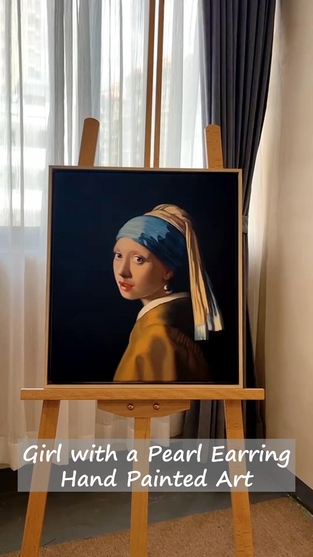 Girl with a Pearl Earring by Johannes Vermeer, Framed Painting Video