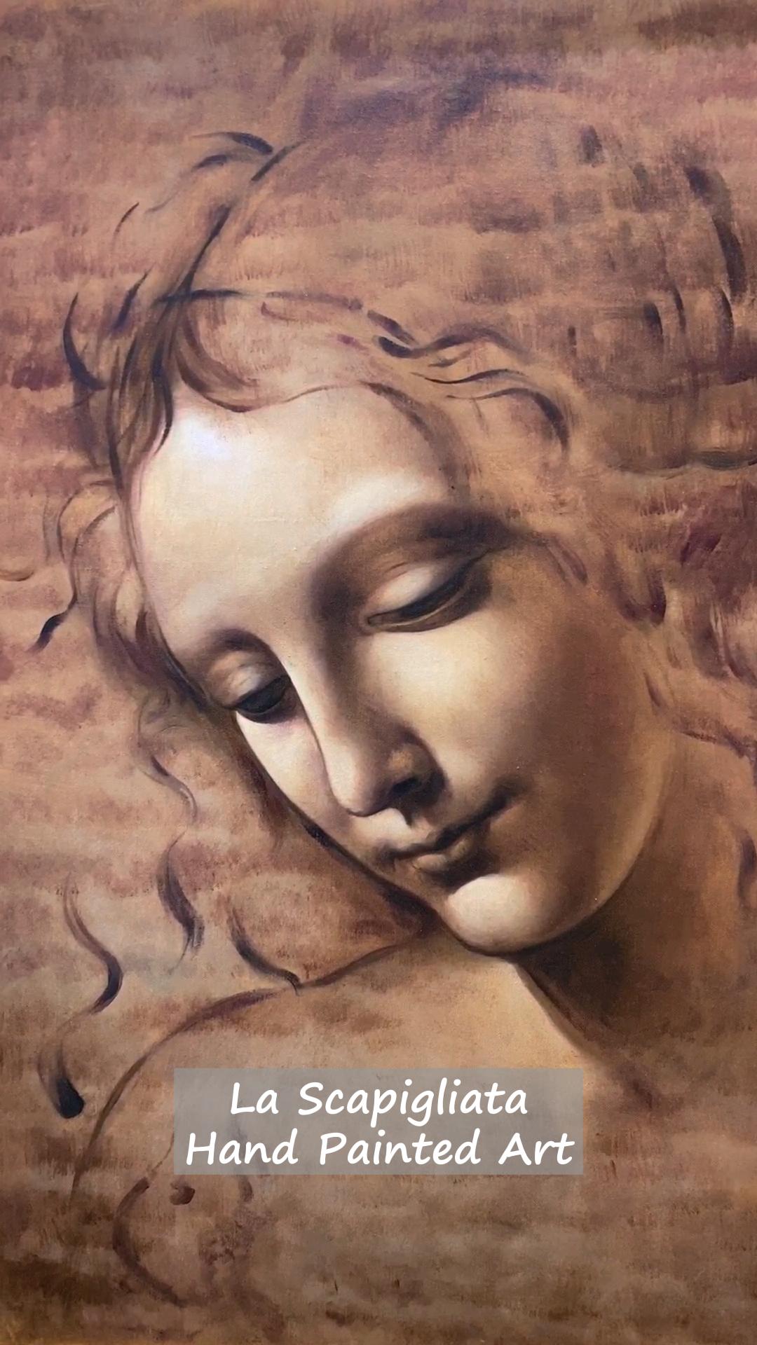 Head of a Woman (La Scapigliata) by Leonardo da Vinci, Framed Painting Video