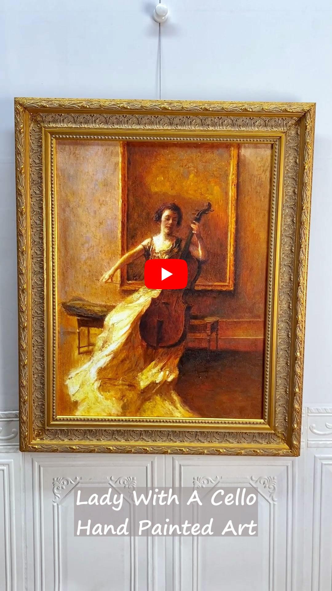 Lady with a Cello by Thomas Wilmer Dewing, Framed Painting Video