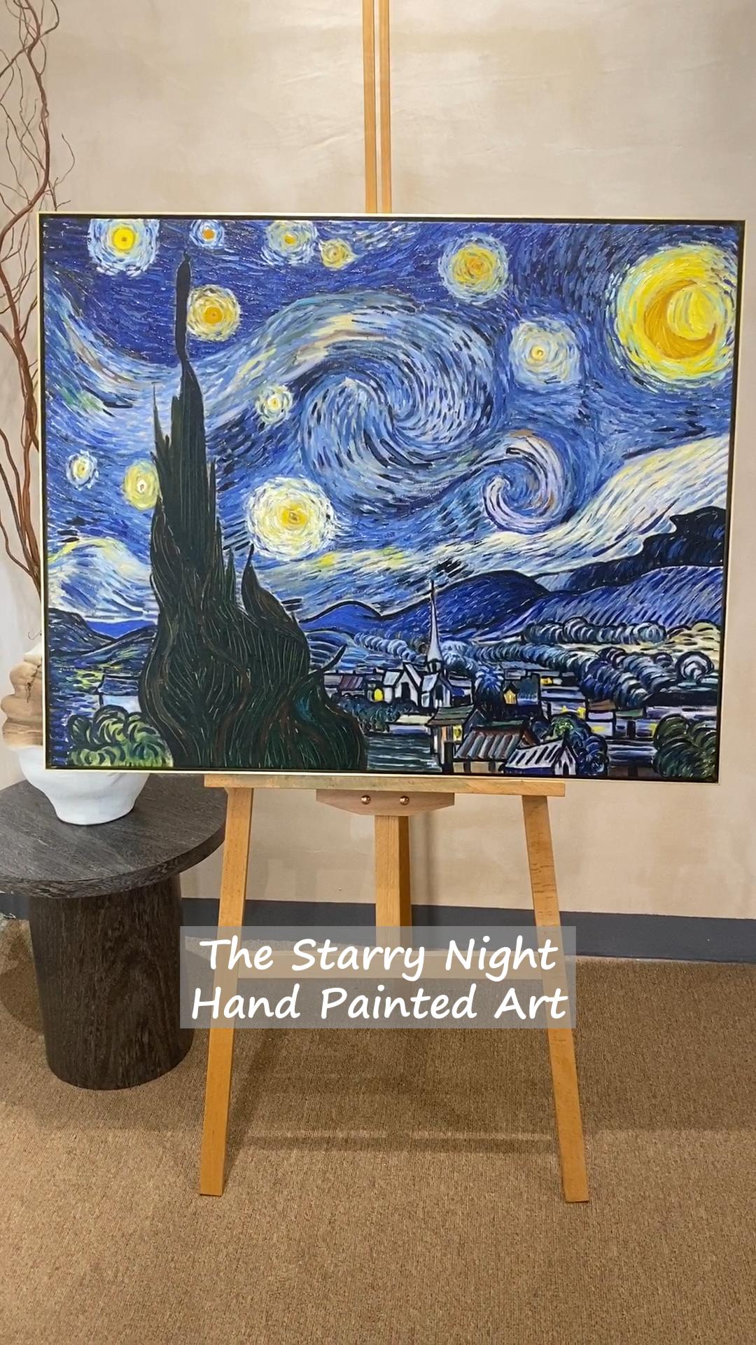 The Starry Night with Black Floater Frame, Framed Painting Video