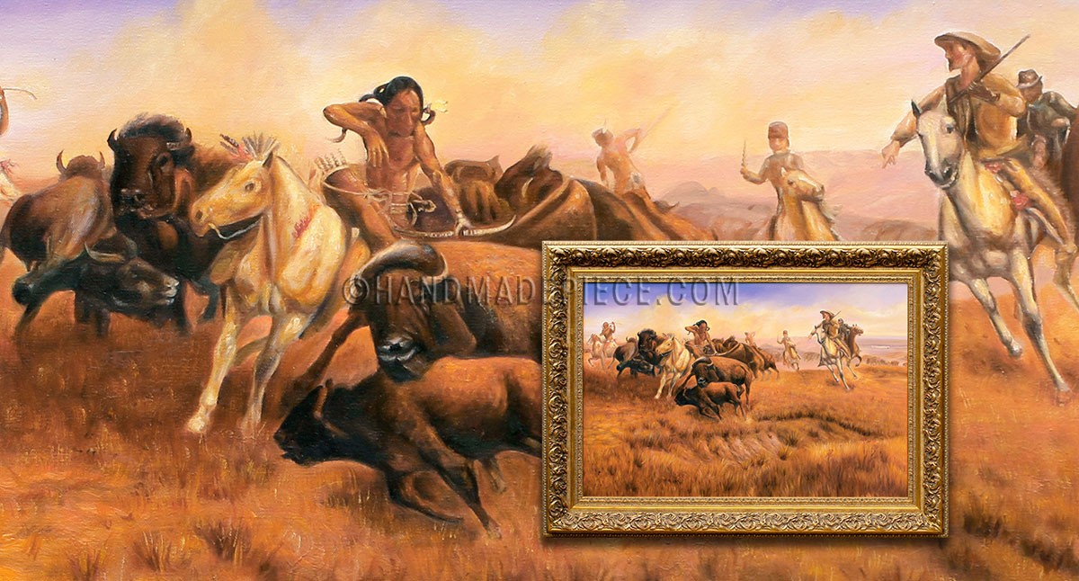 Running Buffalo by Charles Marion Russell