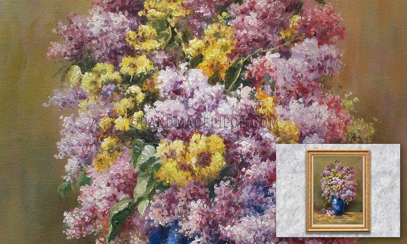 Lilacs in Blue Vase
